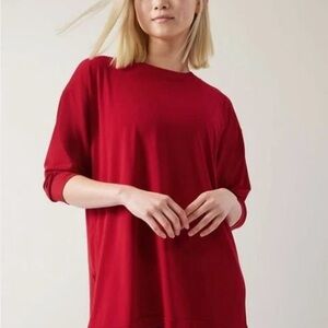 NEW Athleta Tranquility Top 3/4 Sleeve Tunic Oversized Fit Sz Medium